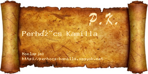 Perhócs Kamilla névjegykártya